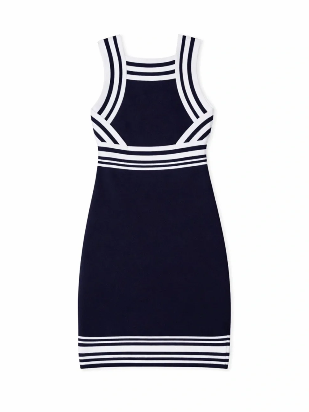 WOW Couture Navy and White Striped Knit Dress in Size Small - Picture 4 of 5